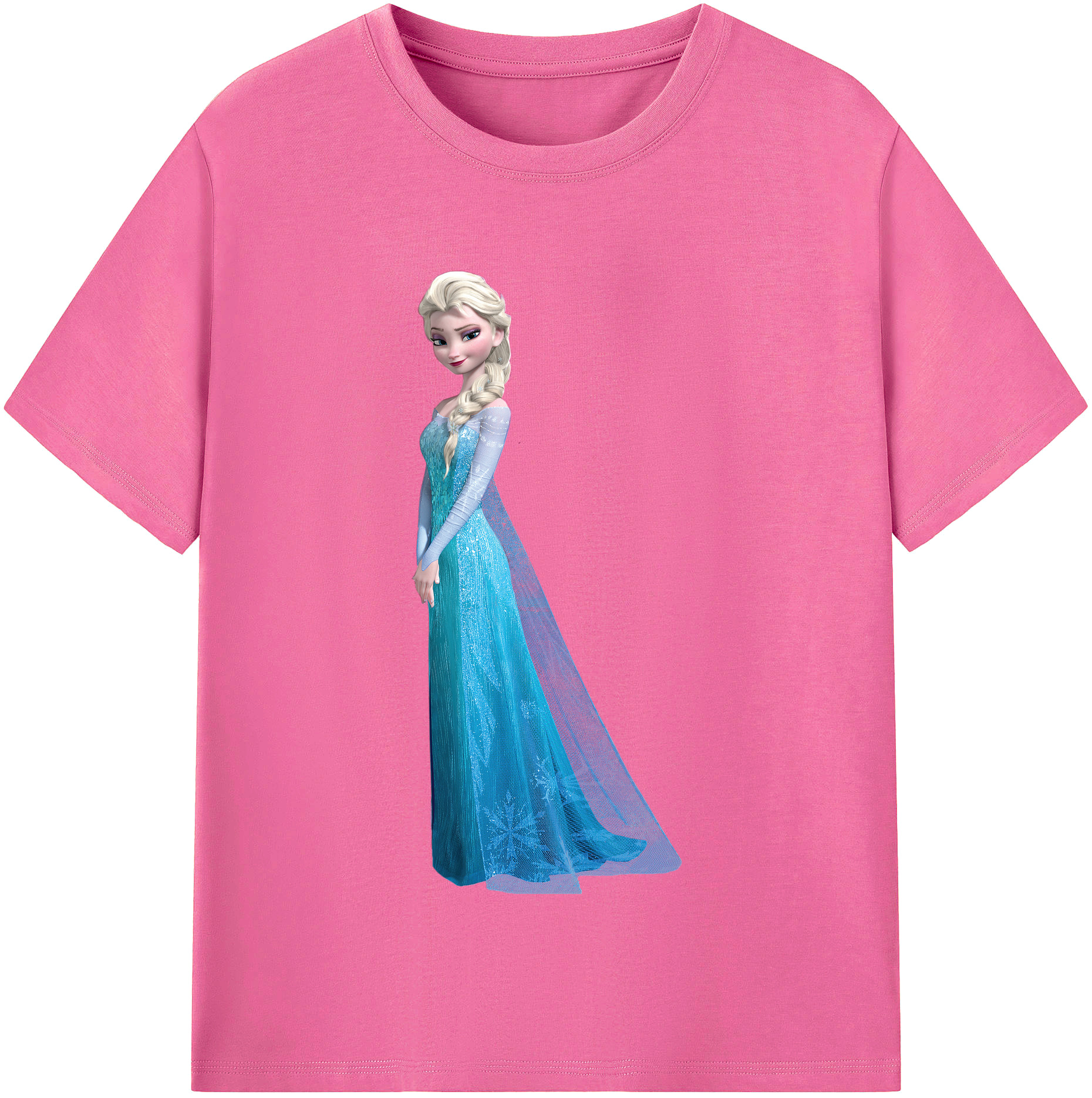 （画像用） アナと雪の女王 アンナ エルサ Frozen Anna Elsa レディースカジュアルプリントTシャツ（綿100％）